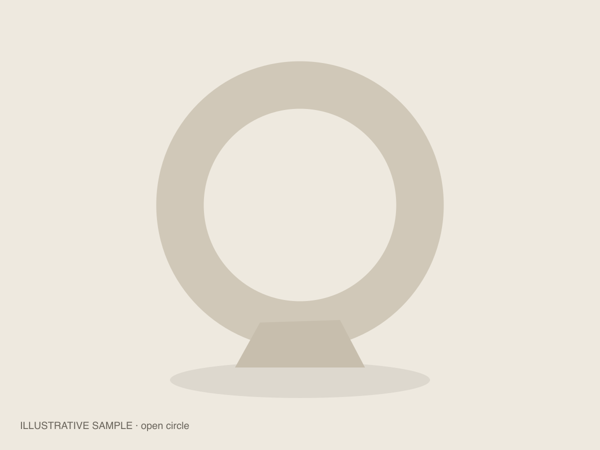 Cercle ouvert — exemple illustratif, et non une œuvre de l’artiste