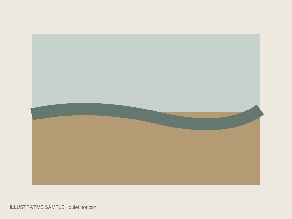 Horizon paisible — exemple illustratif, et non une œuvre de l’artiste